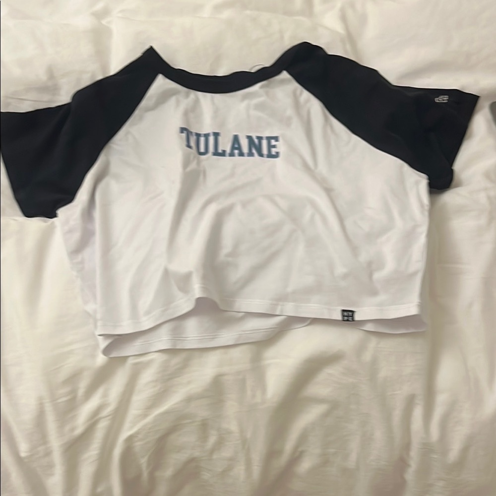 Black and White Tulane Crop Top